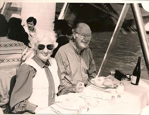 Don and G enjoying a cruise - looks like dinner on the Seine at Paris