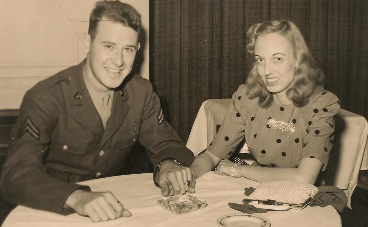 Don and G on a wartime date from the generosity of his father Ed